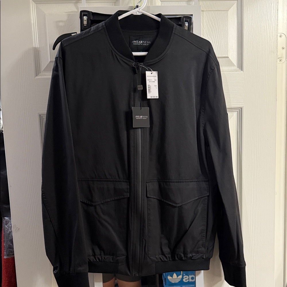 Kenneth Cole Men's Black Bomber Jacket